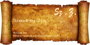 Szendrey Zia névjegykártya